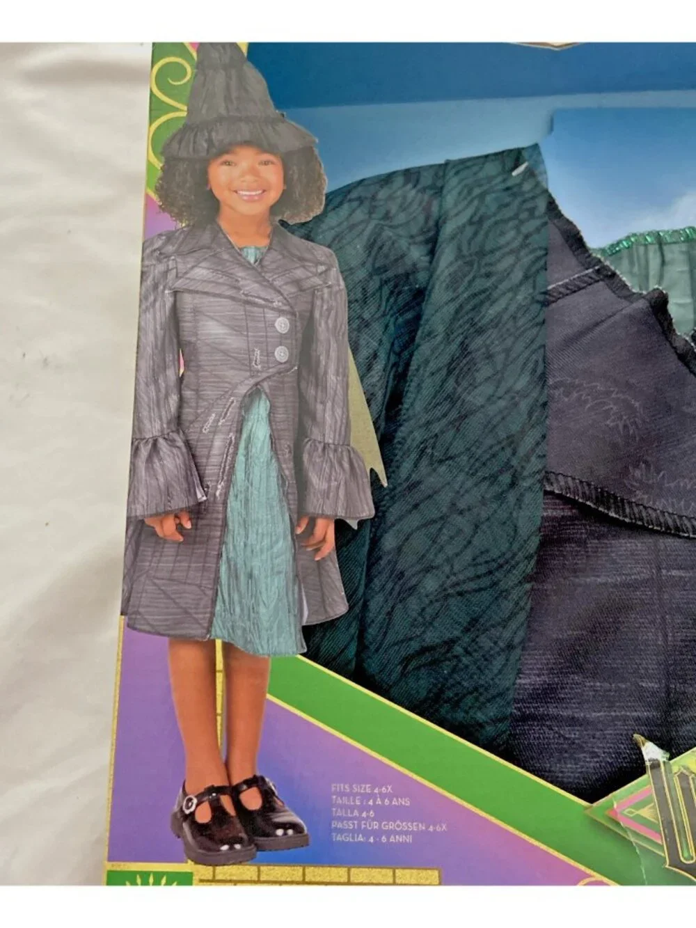 Wicked  Elphaba Outlaw Dress Cape Dress Up Set W/ Hat Sz 4-6 Costume halloween